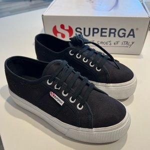 Superga Platform Sneaker Black & White